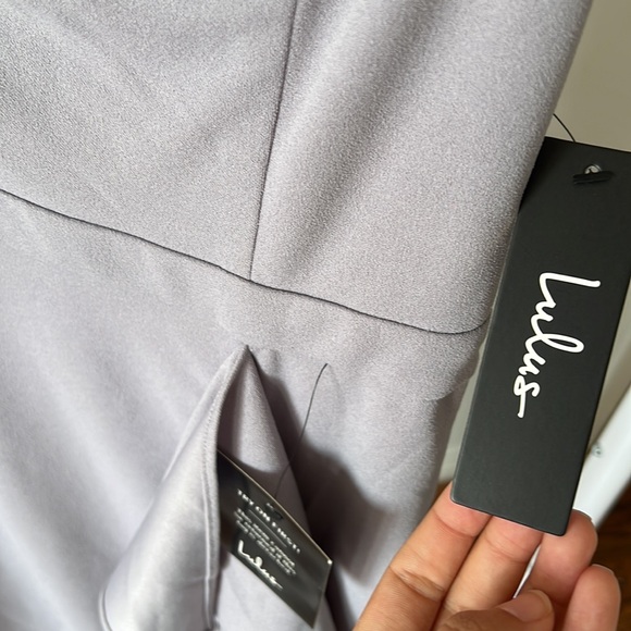 Lulus Mauve Long Ruffle Slit Formal Gown - Picture 2 of 2